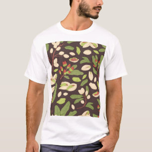 Pistaziennüsse: Nahtlos schwarze Handzeichnung. T-Shirt