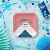 Piste Club Pink Blue Custom Winter Ski Pappteller (Party)