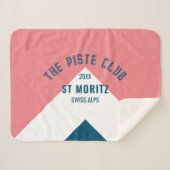 Piste Club Pink Blue Custom Winter Ski Sherpadecke (Vorderseite (Horizontal))