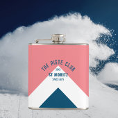 Piste Club Pink Blue Peak Custom Winter Ski Flachmann