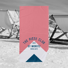 Piste Club Pink Blue Peak Custom Winter Ski Strandtuch