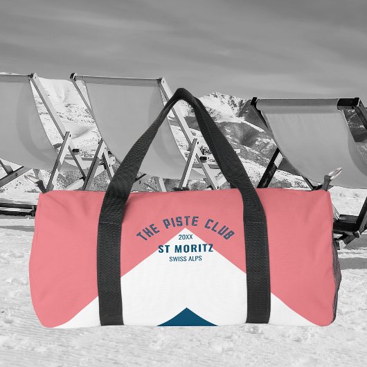 Piste Club Pink White Blue Peak Monogram Ski Duffle Bag