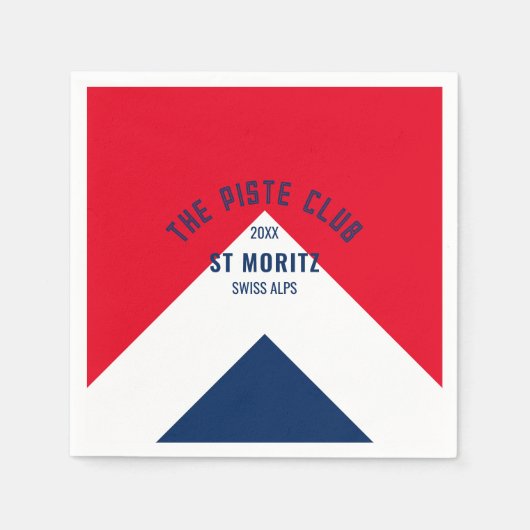 Piste Club Red Navy Custom Winter Ski Serviette (Vorderseite)