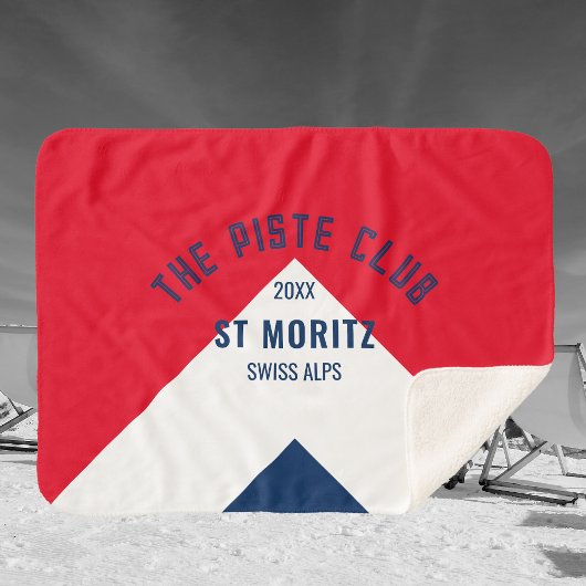 Piste Club Red Navy Custom Winter Ski Sherpadecke