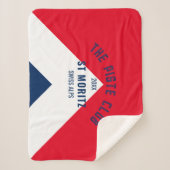 Piste Club Red Navy Custom Winter Ski Sherpadecke (Vorderseite)