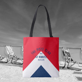 Piste Club Rote weiße Marine Spitze Custom Ski Tasche