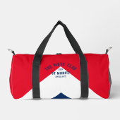 Piste Club Rote weiße Navy Spitze Monogramm Ski Duffle Bag (Vorderseite)