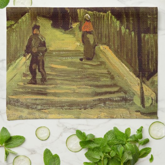 Piste in Montmartre von Vincent van Gogh Geschirrtuch (Gefaltet)