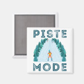 Piste Mode Downhill Skifahren Ski fahren Magnet (Vorderseite/Rückseite)