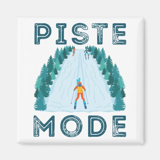 Piste Mode Downhill Skifahren Ski fahren Magnet (Vorne)