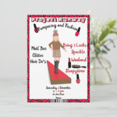 Piste und Model Catwalk Party Einladung (Stehend Vorderseite)