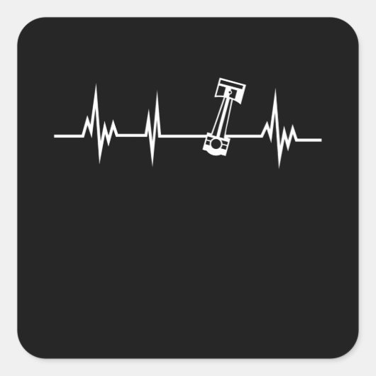 Pistenheartbeat-Geschenk für Autoenthusiasten Quadratischer Aufkleber (Vorderseite)