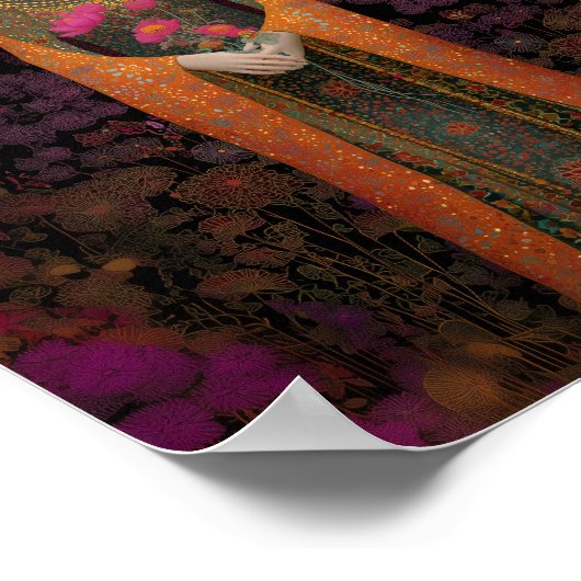 Pistis Sophia Jugendstil-Drucken: Gold Lila Poster (Ecke)