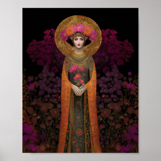 Pistis Sophia Jugendstil-Drucken: Gold Lila Poster (Vorne)