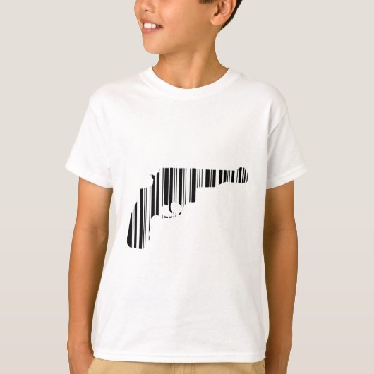 PISTOL BAR CODE Gun Barcode Muster Design T-Shirt (Vorderseite)