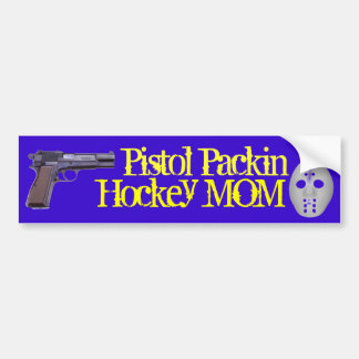 Pistole Packin Hockey-Mama! Autoaufkleber