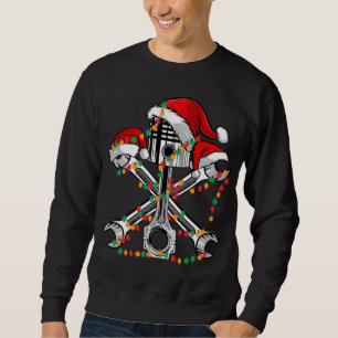 Pistole Wrench Weihnachtsmannmütze Weihnachtslicht Sweatshirt