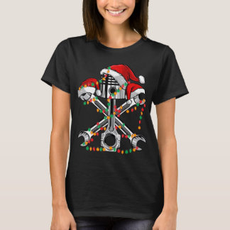 Pistole Wrench Weihnachtsmannmütze Weihnachtslicht T-Shirt