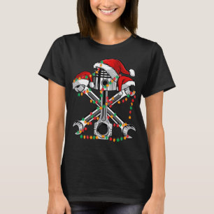 Pistole Wrench Weihnachtsmannmütze Weihnachtslicht T-Shirt