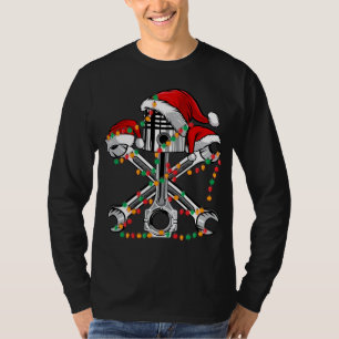 Pistole Wrench Weihnachtsmannmütze Weihnachtslicht T-Shirt