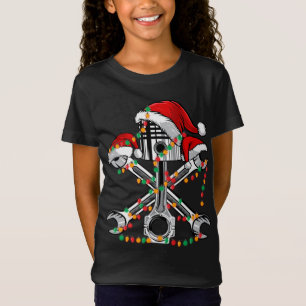 Pistole Wrench Weihnachtsmannmütze Weihnachtslicht T-Shirt