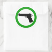Pistolen für die zulässige Zone Runder Aufkleber (Tasche)