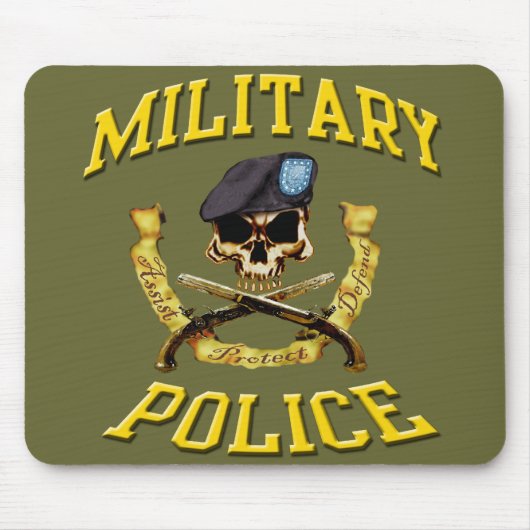 Pistolen mousepad des Militärpolizei-Schädel-w (Vorne)