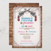 Pistolen-oder Perlen-Geschlecht decken Einladung (Vorne/Hinten)