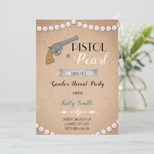 Pistolen oder Perlgeschlecht: Einladung (Stehend Vorderseite)