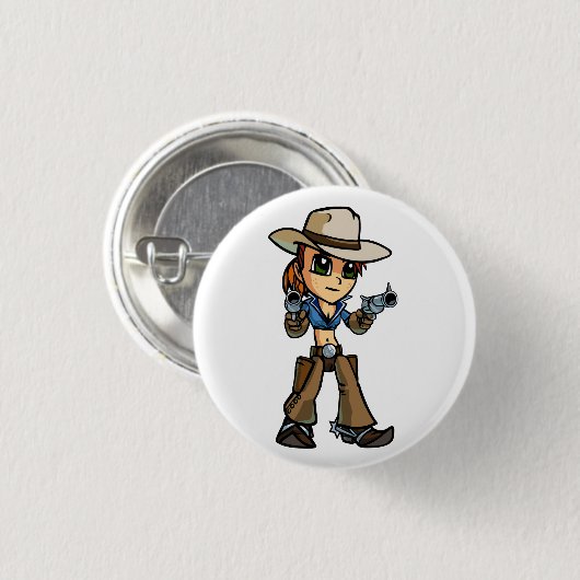 Pistolenheld-Knopf Button (Vorne & Hinten)