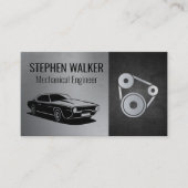 Piston Car Engine | Auto Shop | Pulley System Visitenkarte (Vorderseite)