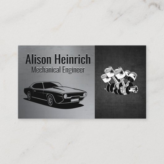 Piston Car Motor | Auto Shop Visitenkarte (Vorderseite)