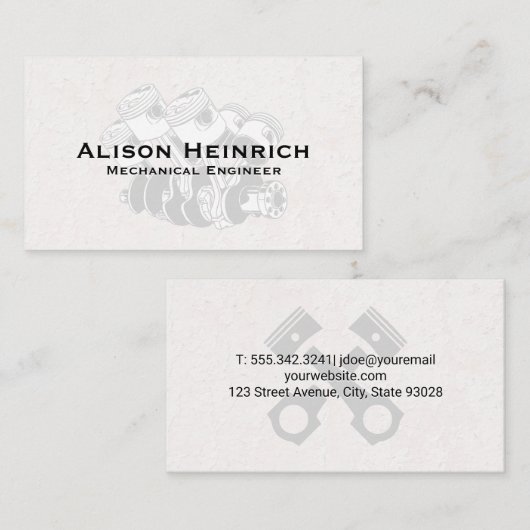 Piston Car Motor Visitenkarte (Vorne/Hinten)