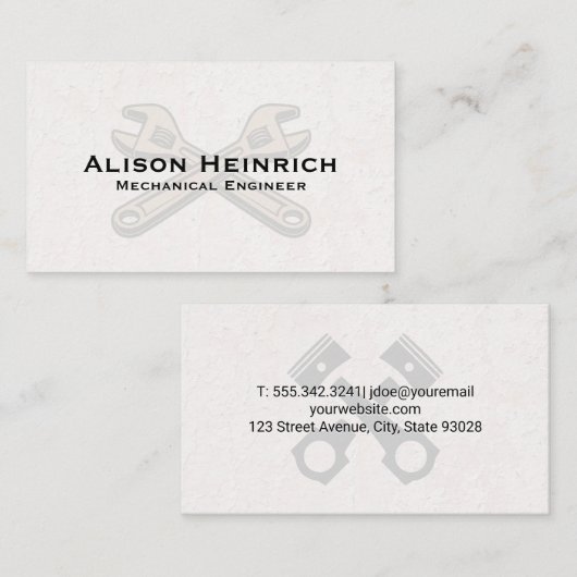 Piston Car Motor | Wrenches Visitenkarte (Vorne/Hinten)