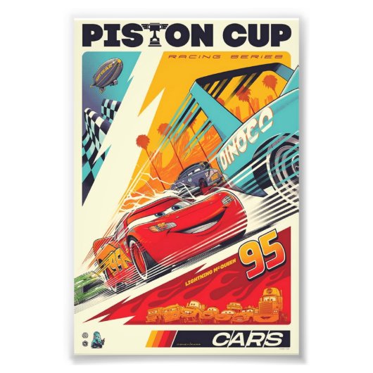 Piston Cup Racing Poster | Retro Cars Art (Vorne)