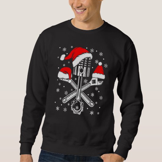 Piston Wrench Weihnachtsmannmütze Car Mechanic Ugl Sweatshirt (Vorderseite)