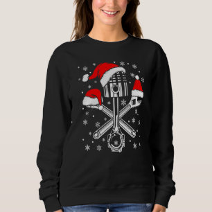 Piston Wrench Weihnachtsmannmütze Car Mechanic Ugl Sweatshirt
