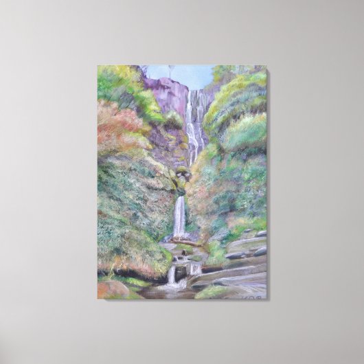 Pistyll Rhaadr Waterfall, Wales Leinwanddruck (Vorderseite)