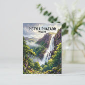 Pistyll Rhaeadr Wasserfall, Llanrhaeadr-ym-Mochnan Postkarte (Stehend Vorderseite)