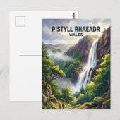 Pistyll Rhaeadr Wasserfall, Llanrhaeadr-ym-Mochnan Postkarte (Vorne/Hinten)