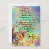 PISZEN, MUNDLADY, TAROT ASTROLOGIE ZODIAC GEBURTST KARTE (Rückseite)