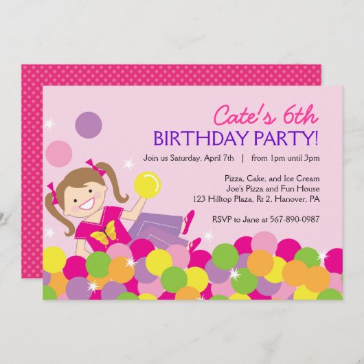 Pit Ball Geburtstagsparty Einladungen (Vorne/Hinten)