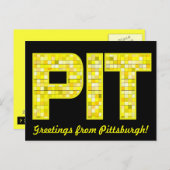 PIT Black and Gold Postcard aus Hartglas Postkarte (Vorne/Hinten)