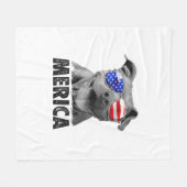 Pit Bull 4. Juli Merica Men American Flag Sung Fleecedecke (Vorderseite (Horizontal))