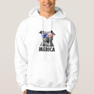Pit Bull 4. Juli Merica Men American Flag Sung Hoodie