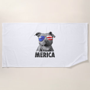 Pit Bull 4. Juli Merica Men American Flag Sung Strandtuch