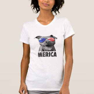 Pit Bull 4. Juli Merica Men American Flag Sung T-Shirt