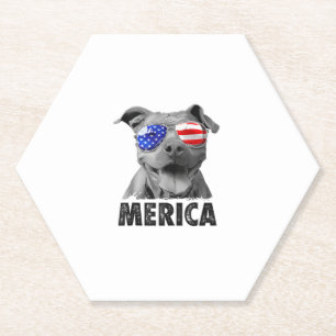 Pit Bull 4. Juli Merica Men American Flag Sung Untersetzer