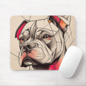 Pit Bull Abstrakt Portrait Mousepad (Mit Mouse)