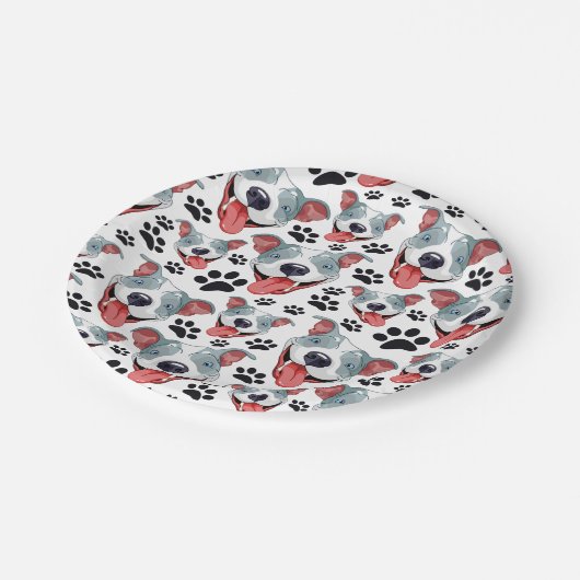 Pit Bull American Pitbull Pet Puppy Pappteller (Schrägansicht)